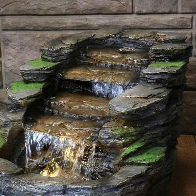 Sunnydaze Decor Sunnydaze 14"H Electric Polyresin Shale Falls Outdoor Water Fountain With LED Lights 11 Sunnydaze Decor Sunnydaze 14"H Electric Polyresin Shale Falls Outdoor Water Fountain With LED Lights - Image 11