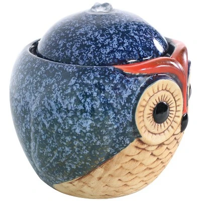 Sunnydaze Decor Sunnydaze Indoor Home Office Decorative Smooth Glazed Ceramic Owl Tabletop Water Fountain Feature - 7" 6 Sunnydaze Decor Sunnydaze Indoor Home Office Decorative Smooth Glazed Ceramic Owl Tabletop Water Fountain Feature - 7" - Image 6