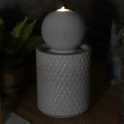 Sunnydaze Decor Sunnydaze Modern Orb On Circle-Pattern Base Ceramic Outdoor Fountain With LED Lights, Gray 13 Sunnydaze Decor Sunnydaze Modern Orb On Circle-Pattern Base Ceramic Outdoor Fountain With LED Lights, Gray -Sunnydaze Decor GUEST 89c8b7f5 9fb6 4c22 b377 710f6258ee0b