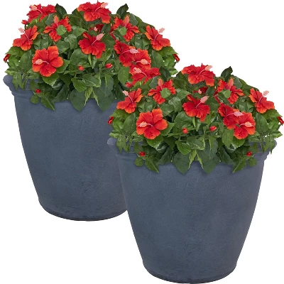 Sunnydaze Decor Sunnydaze Indoor/Outdoor Patio, Garden, Or Porch Weather-Resistant Double-Walled Anjelica Flower Pot Planter - 20" - Sable Finish 4 Sunnydaze Decor Sunnydaze Indoor/Outdoor Patio, Garden, Or Porch Weather-Resistant Double-Walled Anjelica Flower Pot Planter - 20" - Sable Finish - Image 4