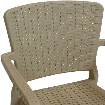Sunnydaze Decor Sunnydaze Faux Wicker Rattan Design Plastic All-Weather Commercial-Grade Segonia Indoor/Outdoor Patio Dining Arm Chair 3 Sunnydaze Decor Sunnydaze Faux Wicker Rattan Design Plastic All-Weather Commercial-Grade Segonia Indoor/Outdoor Patio Dining Arm Chair - Image 3