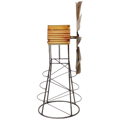 Sunnydaze Decor Sunnydaze Golden Metal Windmill Outdoor Garden Art Statue - 26 In. 6 Sunnydaze Decor Sunnydaze Golden Metal Windmill Outdoor Garden Art Statue - 26 In. - Image 6