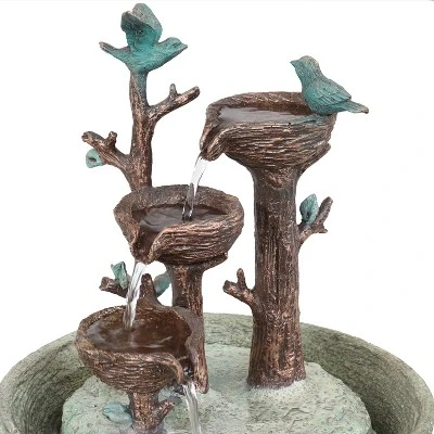Sunnydaze Decor Sunnydaze Indoor Home Office Polyresin Perching Birds 3-Tiered Tabletop Water Fountain Feature - 12" 2 Sunnydaze Decor Sunnydaze Indoor Home Office Polyresin Perching Birds 3-Tiered Tabletop Water Fountain Feature - 12" - Image 2