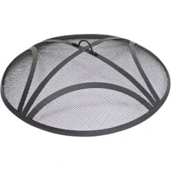 Sunnydaze Decor Sunnydaze Outdoor Heavy-Duty Reinforced Steel Round Fire Pit Spark Screen With Ring Handle - Black -Sunnydaze Decor GUEST 8e773265 11a5 4d91 9a12 f6a8451da709