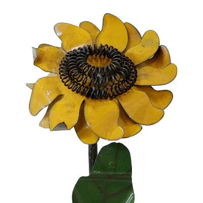 Sunnydaze Decor Sunnydaze Outdoor Metal Art Standing Sunflower With Ladybug Garden Decor- 34.25" 2 Sunnydaze Decor Sunnydaze Outdoor Metal Art Standing Sunflower With Ladybug Garden Decor- 34.25" - Image 2