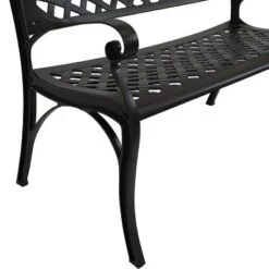 Sunnydaze Decor Sunnydaze 2-Person Checkered Design Cast Aluminum Outdoor Patio Bench, Black 13 Sunnydaze Decor Sunnydaze 2-Person Checkered Design Cast Aluminum Outdoor Patio Bench, Black -Sunnydaze Decor GUEST 8ec27dba f691 4ccd b2a2 32a2836ff0b6