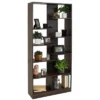Sunnydaze Decor Sunnydaze Indoor Rosalee 9-Tier Open Bookshelf With Staggered Shelves - Coffee Brown