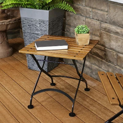 Sunnydaze Decor Sunnydaze Indoor/Outdoor Chestnut Wood Folding Square Patio Accent Side Table - 20" - Brown 6 Sunnydaze Decor Sunnydaze Indoor/Outdoor Chestnut Wood Folding Square Patio Accent Side Table - 20" - Brown - Image 6