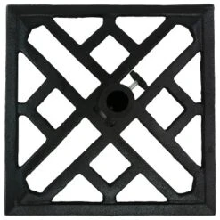 Sunnydaze Decor Sunnydaze Outdoor Heavy-Duty Cast Iron Decorative Modern Geometric Design Patio Yard Square Umbrella Base Stand - 17" - Black -Sunnydaze Decor GUEST 907bab66 6f33 47c2 887d cc863cc84af0