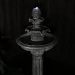 Sunnydaze Decor Sunnydaze Outdoor Solar Powered Ornate Elegance Tiered Water Fountain With Battery Backup And LED Light - 41" -Sunnydaze Decor GUEST 90900f16 cf39 4c8d 81b7 1db387ded1bc