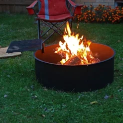 Sunnydaze Decor Sunnydaze Outdoor Heavy-Duty Steel Portable Campfire Ring With Cooking Grate And Fire Poker - 36" - Black -Sunnydaze Decor GUEST 90a333f0 4bdd 4078 9054 941c650b68b2