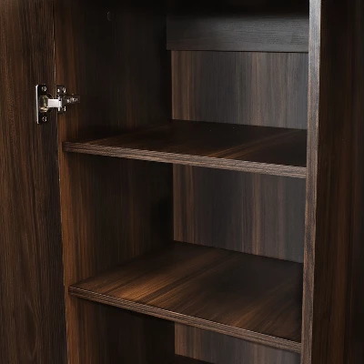 Sunnydaze Decor Sunnydaze Indoor Lavina Wine Cabinet With Glass And Bottle Storage Shelves - Coffee Brown 8 Sunnydaze Decor Sunnydaze Indoor Lavina Wine Cabinet With Glass And Bottle Storage Shelves - Coffee Brown - Image 8