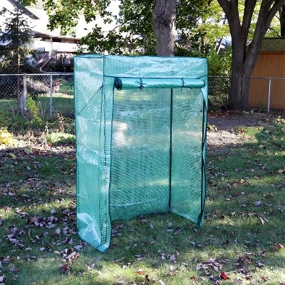 Sunnydaze Decor Sunnydaze Outdoor Deluxe Portable Large Potted Plant And Starter Tomato Plant Greenhouse With Roll-Up Door - Green 1 Sunnydaze Decor Sunnydaze Outdoor Deluxe Portable Large Potted Plant And Starter Tomato Plant Greenhouse With Roll-Up Door - Green
