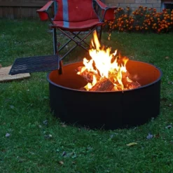 Sunnydaze Decor Sunnydaze Outdoor Heavy-Duty Steel Portable Campfire Ring With Cooking Grate And Fire Poker - 36" - Black -Sunnydaze Decor GUEST 90e72c30 f031 45a0 afb6 78be94a75fb9