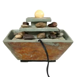 Sunnydaze Decor Sunnydaze Indoor Home Office Slate And Polished Stone Ball Tiered Tabletop Water Fountain With LED Light - 8" 17 Sunnydaze Decor Sunnydaze Indoor Home Office Slate And Polished Stone Ball Tiered Tabletop Water Fountain With LED Light - 8" -Sunnydaze Decor GUEST 916cbbaa 1e58 47b7 be3d 843fe57d332c