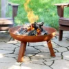 Sunnydaze Decor Sunnydaze Outdoor Camping Or Backyard Round Cast Iron Rustic Fire Pit Bowl With Handles
