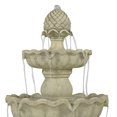 Sunnydaze Decor Sunnydaze 51"H Electric Polyresin And Fiberglass 3-Tier Pineapple Top Outdoor Water Fountain 8 Sunnydaze Decor Sunnydaze 51"H Electric Polyresin And Fiberglass 3-Tier Pineapple Top Outdoor Water Fountain - Image 8