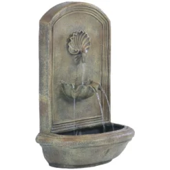 Sunnydaze Decor Sunnydaze 27"H Electric Polystone Seaside Outdoor Wall-Mount Water Fountain -Sunnydaze Decor GUEST 93af48ab 02de 4861 a9aa 3ed6f258f390