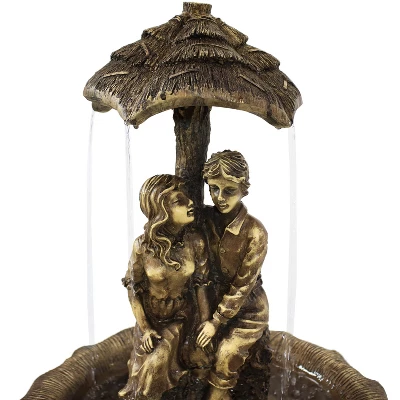 Sunnydaze Decor Sunnydaze Outdoor Solar Powered Polyresin Lovers Umbrella Water Fountain With Battery Backup And LED Lights - 43" 4 Sunnydaze Decor Sunnydaze Outdoor Solar Powered Polyresin Lovers Umbrella Water Fountain With Battery Backup And LED Lights - 43" - Image 4
