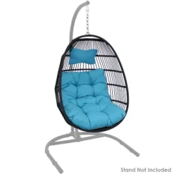 Sunnydaze Decor Sunnydaze Outdoor Resin Wicker Julia Hanging Basket Egg Chair Swing With Cushions And Headrest - 2pc -Sunnydaze Decor GUEST 98d48454 98ae 46e6 b029 eb7158a32973