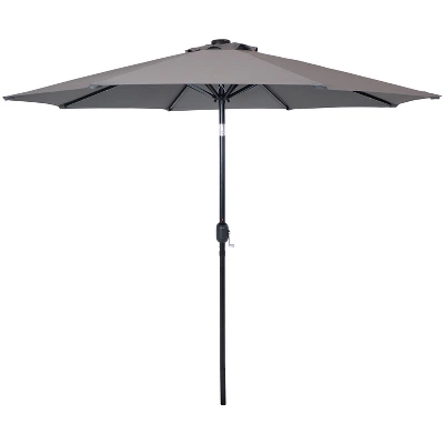 Sunnydaze Decor Sunnydaze Outdoor Aluminum Pool Patio Umbrella With Solar LED Lights, Tilt, And Crank - 9' 15 Sunnydaze Decor Sunnydaze Outdoor Aluminum Pool Patio Umbrella With Solar LED Lights, Tilt, And Crank - 9' - Image 15