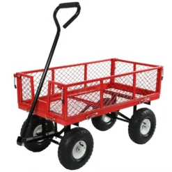 Sunnydaze Decor Sunnydaze Outdoor Lawn And Garden Heavy-Duty Durable Steel Mesh Utility Wagon Cart With Removable Sides -Sunnydaze Decor GUEST 9a60b7c9 0403 44a7 aa6c db5f7e02b68c