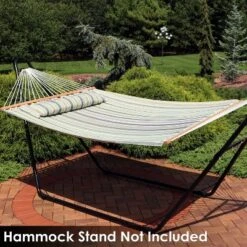 Sunnydaze Decor Sunnydaze 2-Person Quilted Printed Fabric Spreader Bar Hammock/Pillow With S Hooks And Hanging Chains - 450 Lb Weight Capacity -Sunnydaze Decor GUEST 9b268d39 6497 4279 b01d f100f97bd4e5