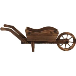 Sunnydaze Decor Sunnydaze Wooden Decorative Wheelbarrow Planter For Patio, Lawn And Garden - 35" L X 10" W X 11" - Brown 11 Sunnydaze Decor Sunnydaze Wooden Decorative Wheelbarrow Planter For Patio, Lawn And Garden - 35" L X 10" W X 11" - Brown -Sunnydaze Decor GUEST 9b74e370 3e85 4e65 b651 e3347b06a9f8