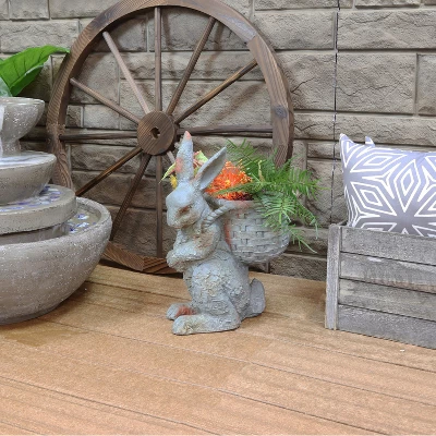 Sunnydaze Decor Sunnydaze 17" Roman The Carrot Collector Rabbit Indoor/Outdoor Statue Figurine - Patio, Lawn And Garden Decoration 7 Sunnydaze Decor Sunnydaze 17" Roman The Carrot Collector Rabbit Indoor/Outdoor Statue Figurine - Patio, Lawn And Garden Decoration - Image 7