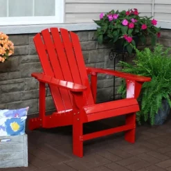 Sunnydaze Decor Sunnydaze Outdoor Painted Fir Wood Lounge Backyard Patio Adirondack Chair With Adjustable Backrest