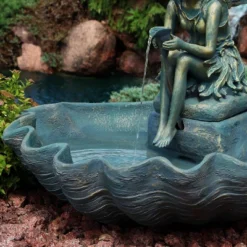 Sunnydaze Decor Sunnydaze 30"H Electric Fiberglass Fairy Shell Outdoor Water Fountain 11 Sunnydaze Decor Sunnydaze 30"H Electric Fiberglass Fairy Shell Outdoor Water Fountain -Sunnydaze Decor GUEST 9ff5dbc1 7ebe 4be1 a7bf eb5aaf789beb