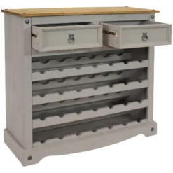 Sunnydaze Decor Sunnydaze 28-Bottle Freestanding Wine Rack - Solid Pine - Gray - 34.5" -Sunnydaze Decor GUEST a027ecd1 81f1 4b26 8d8e d7d9237416b7