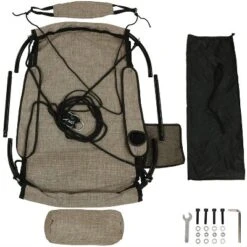 Sunnydaze Decor Sunnydaze Outdoor Olefin Hanging Hammock Chair Swing With Armrests, Side Pouch, Pillow, And Footrest - Beige 17 Sunnydaze Decor Sunnydaze Outdoor Olefin Hanging Hammock Chair Swing With Armrests, Side Pouch, Pillow, And Footrest - Beige -Sunnydaze Decor GUEST a2c60e3d 7134 4a5c ac2e 3f8353de1fad