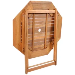 Sunnydaze Decor Sunnydaze Outdoor Meranti Wood With Teak Oil Finish Folding Octagon Patio Dining Table - 35" - Brown -Sunnydaze Decor GUEST a2eb5591 fc9c 4ebf b0bc bc04a6e30514