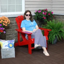 Sunnydaze Decor Sunnydaze Outdoor Painted Fir Wood Lounge Backyard Patio Adirondack Chair With Adjustable Backrest -Sunnydaze Decor GUEST a3309bbf b92e 4699 8fcf e2e624b4367e