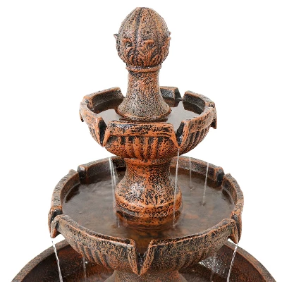 Sunnydaze Decor Sunnydaze 43"H Electric Fiberglass And Resin 3-Tier Flower Blossom Outdoor Water Fountain 2 Sunnydaze Decor Sunnydaze 43"H Electric Fiberglass And Resin 3-Tier Flower Blossom Outdoor Water Fountain - Image 2