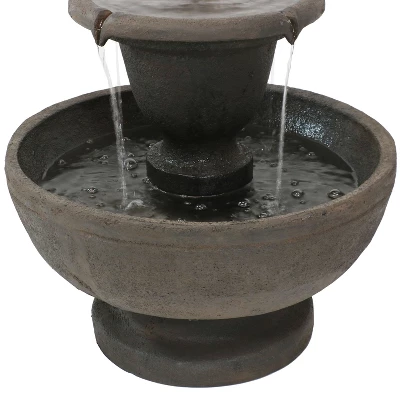 Sunnydaze Decor Sunnydaze 25"H Electric Polyresin 2-Tier Streaming Falls Outdoor Water Fountain 4 Sunnydaze Decor Sunnydaze 25"H Electric Polyresin 2-Tier Streaming Falls Outdoor Water Fountain - Image 4