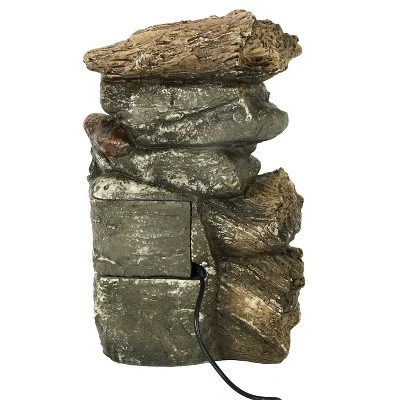 Sunnydaze Decor Sunnydaze Indoor Home Decorative Tiered Rock And Log Waterfall Tabletop Water Fountain With LED Lights - 10" 5 Sunnydaze Decor Sunnydaze Indoor Home Decorative Tiered Rock And Log Waterfall Tabletop Water Fountain With LED Lights - 10" - Image 5