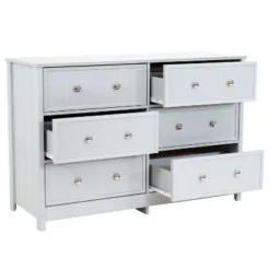 Sunnydaze Decor Sunnydaze MDF Indoor Beadboard Double Dresser With 6 Drawers - 31.5" H - Gray -Sunnydaze Decor GUEST a5a32270 3f5c 4762 9810 392a6814fdd2