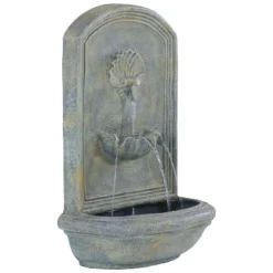 Sunnydaze Decor Sunnydaze 27"H Electric Polystone Seaside Outdoor Wall-Mount Water Fountain -Sunnydaze Decor GUEST a5e6f83c 2b9e 4575 b255 9143fa06499a