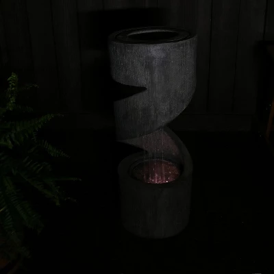 Sunnydaze Decor Sunnydaze 31"H Electric Polyresin Showering Spiral Column Outdoor Water Fountain With LED Light 7 Sunnydaze Decor Sunnydaze 31"H Electric Polyresin Showering Spiral Column Outdoor Water Fountain With LED Light - Image 7
