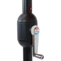 Sunnydaze Decor Sunnydaze Solar Outdoor Half Patio Umbrella With LED Lights And Crank - 9' -Sunnydaze Decor GUEST a68d3ec2 a6ca 4abe bfa0 642502571f7c