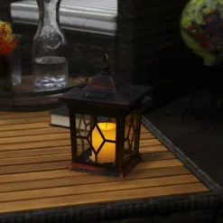 Sunnydaze Decor Sunnydaze Outdoor Lucien Hanging Tabletop Solar LED Rustic Farmhouse Decorative Candle Lantern - 9" -Sunnydaze Decor GUEST a7c9cfc7 dba7 4ccd 8c44 ff9d042ea585