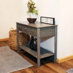 Sunnydaze Decor Sunnydaze MDF Indoor Entryway Console Table With 3 Drawers - 30" H - Thunder Gray -Sunnydaze Decor GUEST a81ec1fb 3ea4 41f4 be8b 29a9d8600613