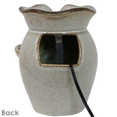 Sunnydaze Decor Sunnydaze Indoor Home Decorative Smooth Ceramic Cascading Side Tiers Tabletop Water Fountain - 8" - Light Brown 6 Sunnydaze Decor Sunnydaze Indoor Home Decorative Smooth Ceramic Cascading Side Tiers Tabletop Water Fountain - 8" - Light Brown - Image 6
