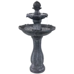 Sunnydaze Decor Sunnydaze 45" H Outdoor Arcade 2-Tier Solar Water Fountain With Battery Backup And LED Light -Sunnydaze Decor GUEST a9d15b74 19a8 4c3b 9f67 9f292ea6ed7d