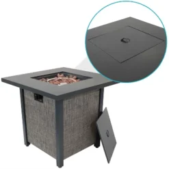 Sunnydaze Decor Sunnydaze Kleifar Modern Smokeless Square Metal Propane Fire Pit With Rafa Fabric Sides - 25.25" H -Sunnydaze Decor GUEST ab1f604b fc2f 4ae5 9f30 a12c8987abc4