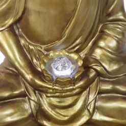 Sunnydaze Decor Sunnydaze 36"H Electric Fiberglass Relaxed Buddha Outdoor Water Fountain With LED Light -Sunnydaze Decor GUEST ac1d4072 c795 4225 bc4a 97f235ac3bbb