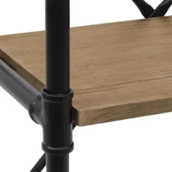 Sunnydaze Decor Sunnydaze 5 Shelf Industrial Style Pipe Frame Freestanding Bookshelf With Wood Veneer Shelves -Sunnydaze Decor GUEST acd441e6 d04c 4117 ab58 6ac5142f55a7