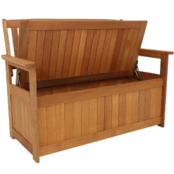 Sunnydaze Decor Sunnydaze Outdoor Meranti Wood With Teak Oil Finish 2-Person Garden Storage Bench Seat - 47" - Brown -Sunnydaze Decor GUEST ad4abe52 cc4e 4122 8a2c bf73f2f7b3c2